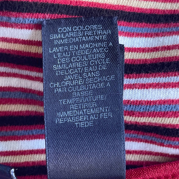 Crazy Horse Shirt Womens Size 2 Red Striped Short Sleeve - Picture 6 of 10